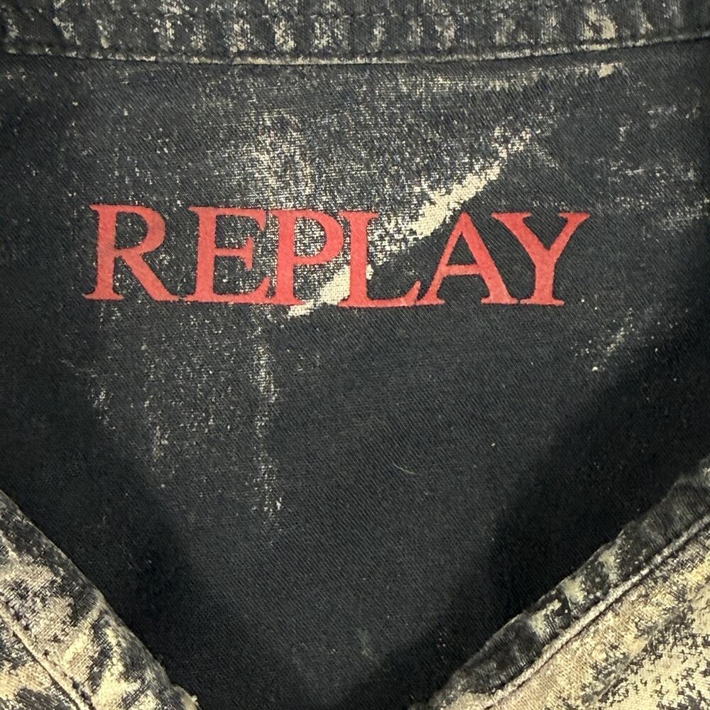Vintage Replay Made In Italy Charcoal Wash Long Sleeve Women Shirt Fits Size M - Picture 2 of 14